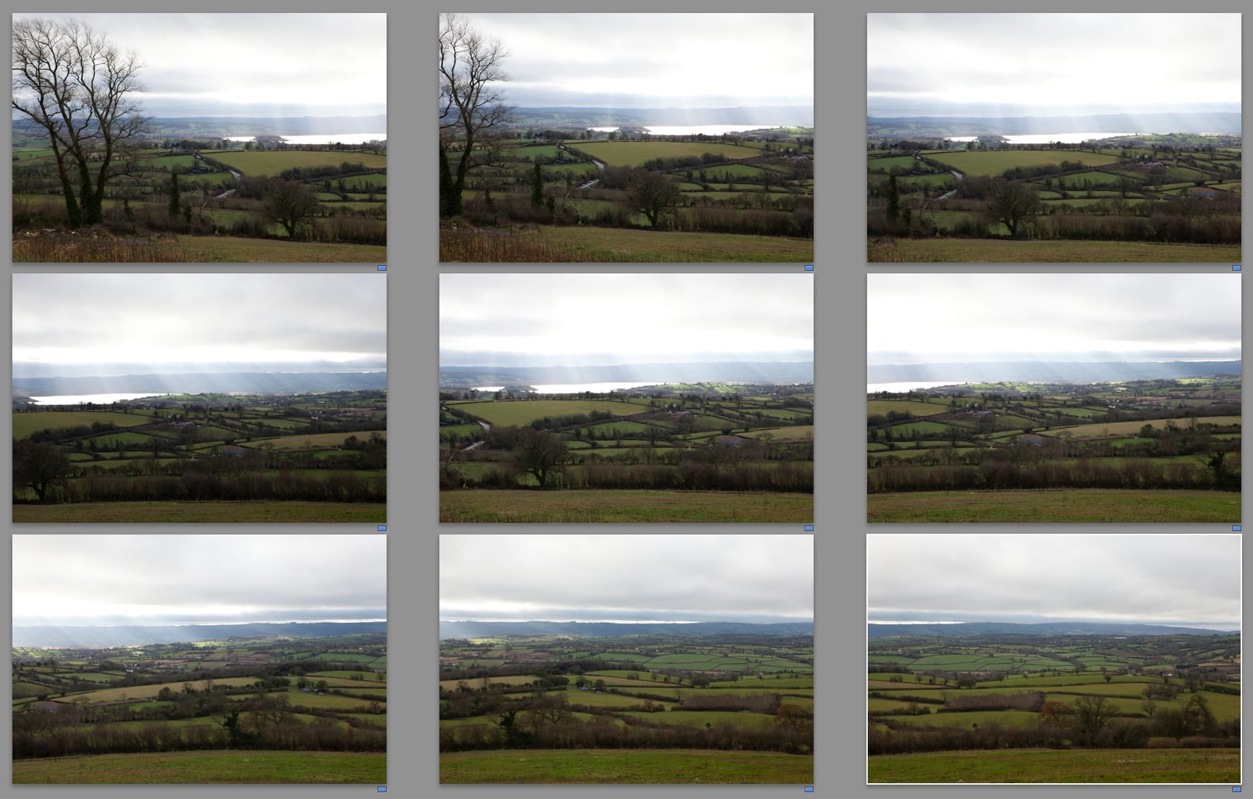 The nine individual images